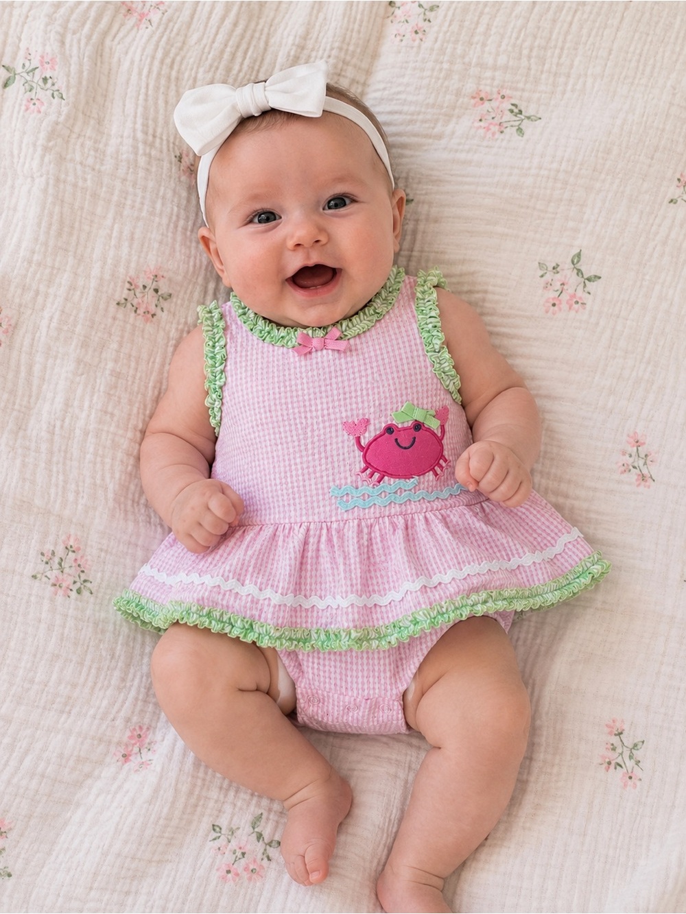 Nursery Rhyme Pink & Green Striped Dress